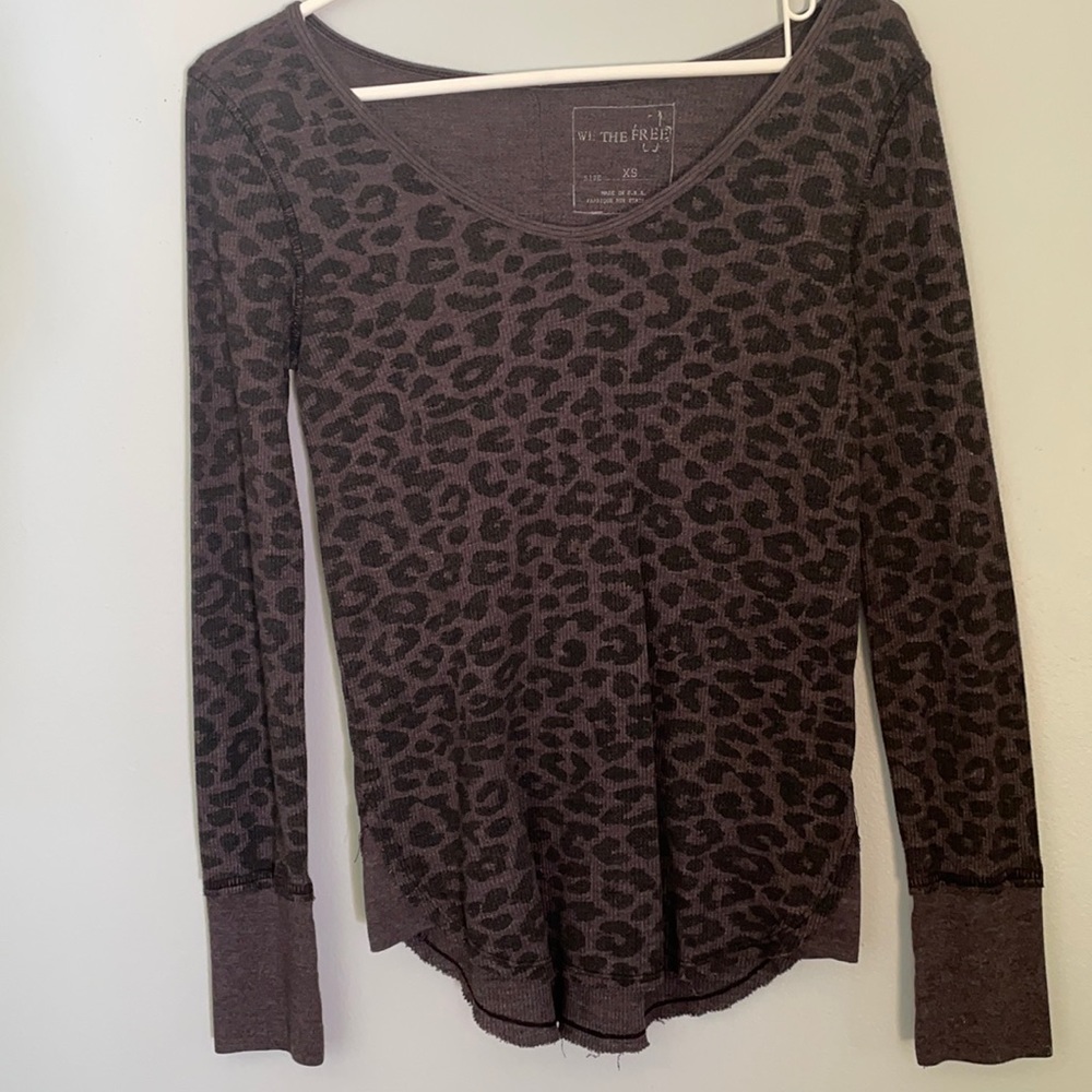 Free People long sleeve leopard print thermal